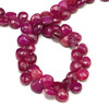 Natural Ruby 7mm Heart Briolette Facet Cut VS Clarity Carmine Color Precious Gemstone Beads
