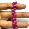 Natural Ruby 7mm Heart Briolette Facet Cut VS Clarity Carmine Color Loose Precious Gemstone Beads