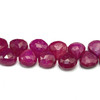 Natural Ruby 7mm Heart Shape Briolette Facet Cut VS Clarity Carmine Color Loose Precious Gemstone Beads