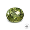 Green Tourmaline Natural ICL Gem Lab Certified Gemstone 5.27 Carats Oval Checkerboard Cut FL Clarity Basil Green Color Single Piece Gemstone