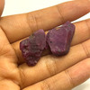 Natural Ruby Uncut Rough Mozambique Mines 2 Piece 62.29 Carats Super High Grade Burgundy Color Rock Gemstone