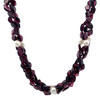 Handmade Twisted Natural Garnet Necklace Plain Smooth Hexagon Garnet & Pearl Gemstone Beaded 16.5 Inch Jewelry