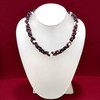 Handmade Natural 17.7 Inch Garnet Plain Drop 8x4 mm & Pearl Round Gemstone Beaded Necklace