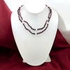 Handmade Natural 16.2 Inch Garnet Plain Drop 6x4 mm & Agate Round Gemstone Beaded Necklace