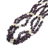 Handmade Natural 17.9 Inch Garnet Plain Fish 7x4 mm & Chalcedony Mani Gemstone Beaded Necklace