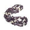 Handmade Natural 17.9 Inch Garnet Plain Fish 7x4 mm & Chalcedony Mani Gemstone Beaded Necklace