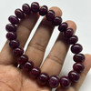 Natural Ruby Bracelet 10-11mm Rondelle Plain VVS Clarity Scarlet Color Unisex July Birthstone Gemstone Jewelry Improves Focus & Self-Confidence