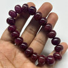 Ruby Natural Bracelet 11-12mm Rondelle Plain VVS Clarity Crimson Color Unisex July Birthstone Gemstone Jewelry Protects Against Negativity & Fear