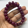 Natural Ruby Bracelet 11mm Rondelle Smooth VVS Clarity Crimson Color Unisex July Birthstone Gemstone Jewelry For Success, Fame & Prosperity