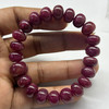 Natural Ruby Bracelet 10-13mm Rondelle Plain VVS Clarity Crimson Color Unisex July Birthstone Adjustable Gemstone Jewelry Boosts Energy & Motivation