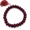 Natural Ruby Bracelet | 9-10mm Smooth Rondelle Gemstone Beads | 27 Pcs 158 Carats | Rich Burgundy Red VVS Clarity | Timeless Wrist Jewelry For Her