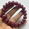 Sophisticated Natural Ruby Bracelet 10-15mm Rondelle Plain VVS Clarity Burgundy Color Unisex July Birthstone Gemstone Jewelry For Success, Fame & Prosperity