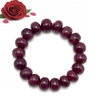 Natural Ruby Bracelet | 11–13mm Smooth Rondelle Beads 18 Pcs 274 Carats | Deep Burgundy Red VVS Clarity | Precious Stone Jewelry