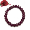 Natural Ruby Bracelet | 8-9mm Smooth Rondelle Beads 25 Pcs 161 Carats | Burgundy Red VVS Clarity | Precious Gemstone Jewelry