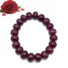 Natural Ruby Bracelet | 10–12mm Smooth Rondelle Beads 20 Pcs 229 Carats | Burgundy Red VVS | Genuine Gemstone Jewelry