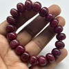Natural Ruby Bracelet Rondelle 10mm and 12mm Smooth VVS Clarity Burgundy Color Unisex July Birthstone Gemstone Jewelry Protects Against Negativity & Fear