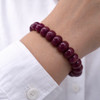 Ruby Bracelet 12-15mm Rondelle Plain VVS Clarity Burgundy Color Unisex July Birthstone Natural Gemstone Jewelry Protection From Negative Energy.