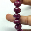 High Premium Natural Ruby Necklace | 12–13mm Smooth Rondelle Beads 69 Pcs 1067 Carats | Scarlet Red VVS Clarity | 27 Inch Classic Gemstone Jewelry
