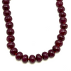 Natural Premium Ruby Bead Necklace | 11–12mm Smooth Rondelle Beads 76 Pcs 889 Carats | Deep Crimson Red VVS Clarity | 27 Inch High Quality Gemstone Jewelry