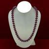 Natural Ruby Premium Necklace | 11-12mm Smooth Rondelle Beads 76 Pcs 889 Carats | Deep Crimson Red VVS Clarity | 27 Inch High Quality Gemstone Jewelry