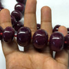 Premium-Grade Natural Ruby Necklace | 16–23mm Smooth Rondelle Beads 45 Pieces 2100 Carats | Crimson Red VVS Quality | 25 Inch Elegant Gemstone Jewelry