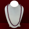 Natural Ruby Bead Necklace | 9-10mm Rondelle Smooth Beads 90 Pcs 617 Carats | Crimson Red VVS Quality | 27 Inch Luxury Gemstone Jewelry