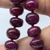 Natural Certified Ruby Necklace | 11–13mm Smooth Rondelle Beads 70 Pcs 979 Carats | Vivid Crimson Red VVS Quality | 26 Inch Fine Precious Gemstone Jewelry
