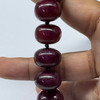 Natural Genuine Ruby Necklace | 12-16mm Rondelle Smooth Beads 58 Pcs 1292 Carats | Crimson Red VVS Clarity | 26 Inch High-Value Precious Gemstone Jewelry