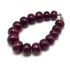 Natural Ruby Bracelet 12-16mm Rondelle Plain Smooth Cut 305 Carats Handmade Powerful July Birthstone Gemstone Jewelry Known for Prosperity Protection Passion and Life-Force Enhancement