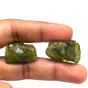 Peridot Natural Uncut Arizona Rough 2 Pcs 74.72 Carats AAA Quality Raw Rock Gemstone 25x15-20x13mm August Birthstone Jewelry Making