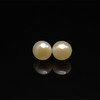 Freshwater Pearl Earrings Stud | Cream Color | Button Shape | Plain Smooth | 8-10mm | June Birthstone | Gift for Her