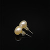 Freshwater Pearl Button Stud Earrings in Cream Color with Soft Natural Glow