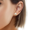 Freshwater Pearl Silver Pink Stud Earrings with a Gentle Radiant Glow