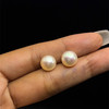 Freshwater Pearl Pink Button Stud Earrings for a Minimalist Chic Style