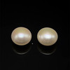 Fresh Water Pearl 10.3 mm Button/Rondelle Cream Color Plain Cut FL Clarity June Birthstone