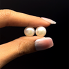 Fresh Water Pearl 10.3 mm Button/Rondelle Cream Color Plain Cut FL Clarity June Birthstone