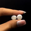 Freshwater Pearl 10.50mm Button/Rondelle Plain Smooth 2 Piece 13.14 Carats Flawless Clarity Cream Color Drilled Pearly Luster Jewelry Making June Birthstone