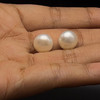 Freshwater Pearl 10.50mm Button/Rondelle Plain Smooth 2 Piece 12.62 Carats VVS1 Clarity Cream Color Drilled Pearly Luster Jewelry Making June Birthstone