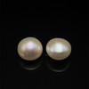 Freshwater Pearl 10.60mm Button/Rondelle Plain Smooth 2 Piece 12.22 Carats VVS2 Clarity Cream Color Drilled Pearly Luster Jewelry Making June Birthstone