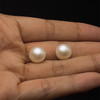 Fresh Water Pearl 10.5 mm Plain Cut VVS2 Clarity Cream Color Button/Rondelle June Birthstone