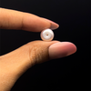 Fresh Water Pearl 9.90 mm Button/Rondelle Plain Cut VS Clarity Cream Color June Birthstone