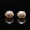 Freshwater Pearl 9.80mm Button/Rondelle Plain Smooth 2 Piece 10.86 Carats VVS2 Clarity Light Pink Color Drilled Pearly Luster Jewelry Making June Birthstone