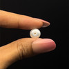 Freshwater Pearl 9.70mm Button/Rondelle Plain Smooth 1 Piece 4.98 Carats VS Clarity White Color Drilled Pearly Luster Jewelry Making June Birthstone