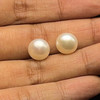Freshwater Pearl 9.70mm Button/Rondelle Plain Smooth 2 Piece 9.65 Carats VS Clarity White Color Drilled Pearly Luster Jewelry Making June Birthstone