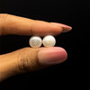 Freshwater Pearl 9.70mm Button/Rondelle Plain Smooth 2 Piece 10.92 Carats VVS2 Clarity White Color Drilled Pearly Luster Jewelry Making June Birthstone