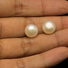 Freshwater Pearl 9.70mm Button/Rondelle Plain Smooth 2 Piece 10.92 Carats VVS2 Clarity White Color Drilled Pearly Luster Jewelry Making June Birthstone