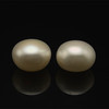 Freshwater Pearl 9.90mm Button/Rondelle Plain Smooth 2 Piece 10.49 Carats VVS2 Clarity White Color Drilled Pearly Luster Jewelry Making June Birthstone