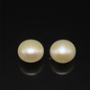 Freshwater Pearl 10.20mm Button/Rondelle Plain Smooth 2 Piece 11.57 Carats VVS2 Clarity White Color Drilled Pearly Luster Jewelry Making June Birthstone