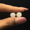 Freshwater Pearl 10.20mm Button/Rondelle Plain Smooth 2 Piece 11.57 Carats VVS2 Clarity White Color Drilled Pearly Luster Jewelry Making June Birthstone