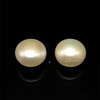 Freshwater Pearl 10.10mm Button/Rondelle Plain Smooth 2 Piece 11.21 Carats VVS2 Clarity White Color Drilled Pearly Luster Jewelry Making June Birthstone